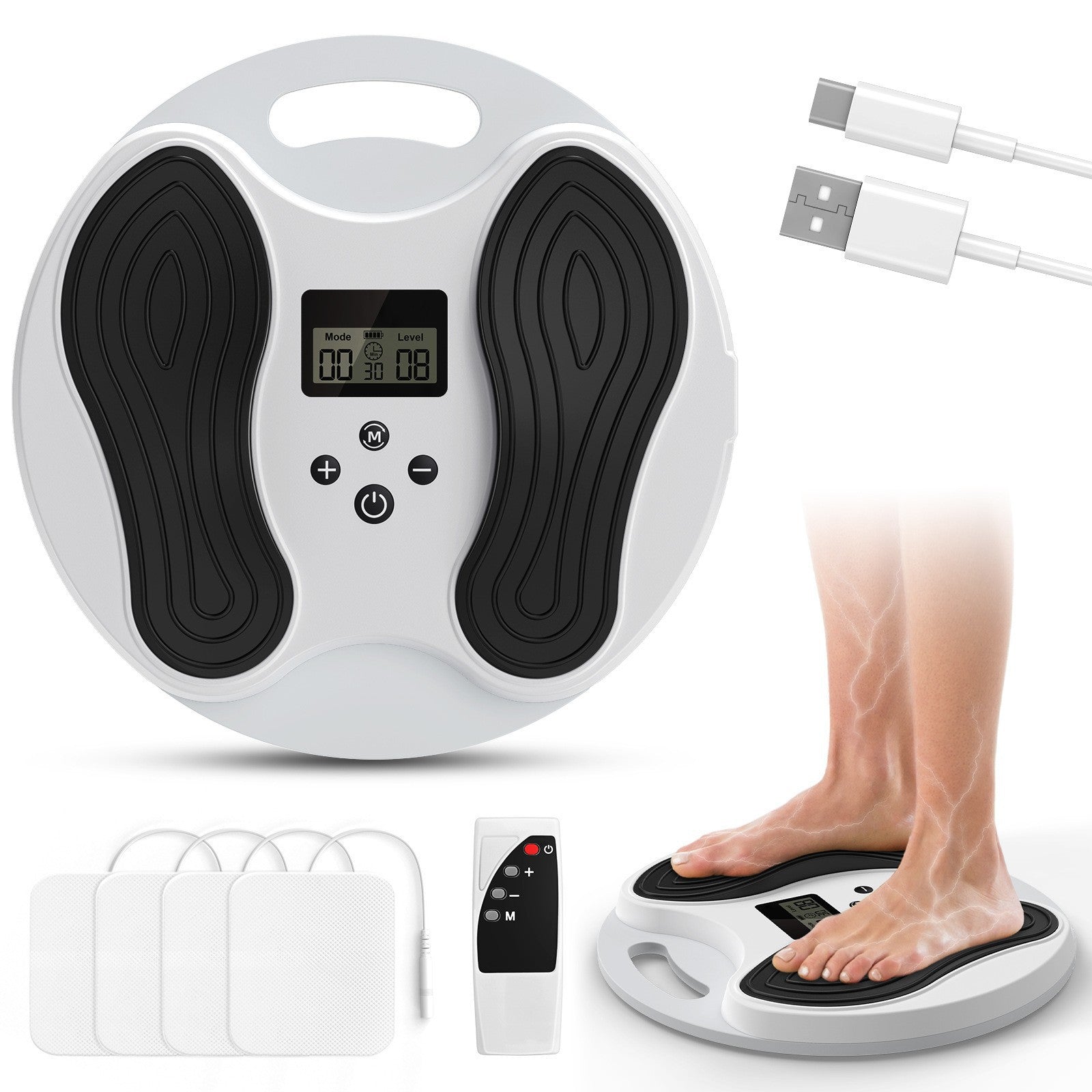 EMS fotmassage med TENS-plattor