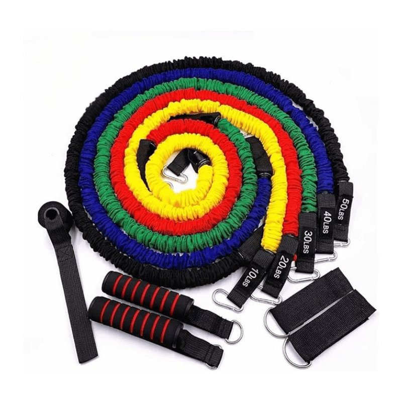 Träningsband med tygöverdrag – 11-delars motståndsset