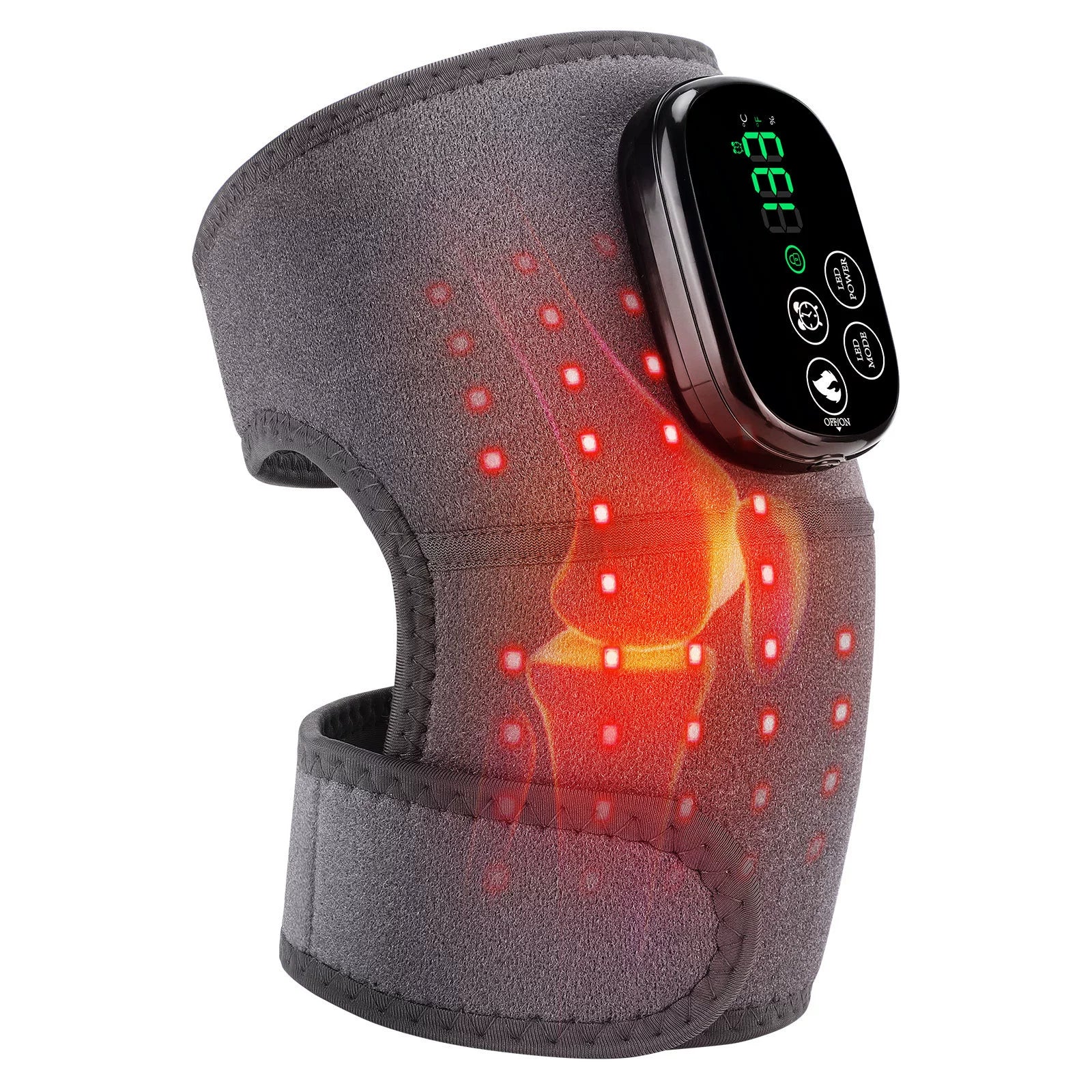 Värmande LED - stöd med rödljusterapi – knä, axel, armbåge - Wellando